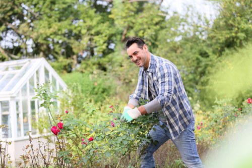 Volunteers planting in a Highgate neighborhood garden